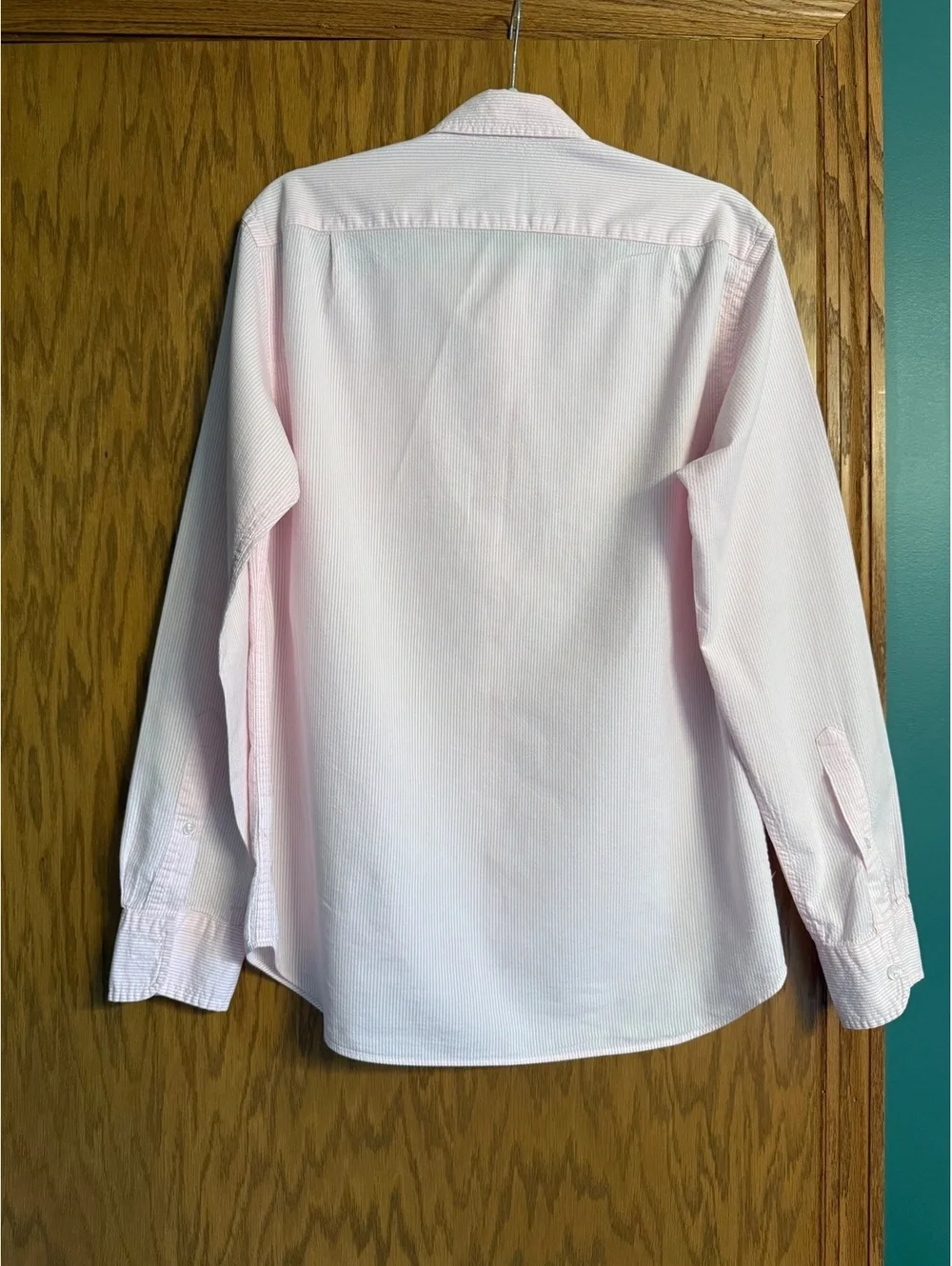 J.Crew Men’s Pink & White Striped Button-Down Shirt 100% Cotton Size M